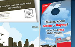 Real estate postcards, flyers and door hangers printed in volume